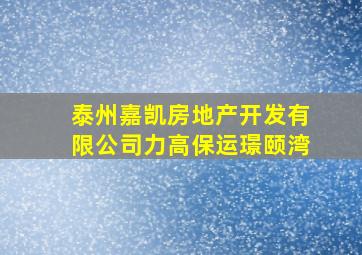 泰州嘉凯房地产开发有限公司力高保运璟颐湾