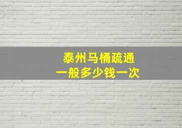 泰州马桶疏通一般多少钱一次