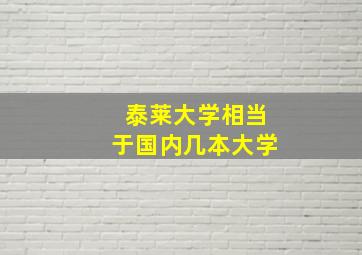 泰莱大学相当于国内几本大学