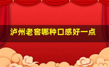 泸州老窖哪种口感好一点