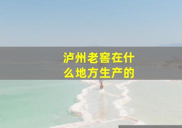 泸州老窖在什么地方生产的