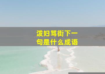 泼妇骂街下一句是什么成语