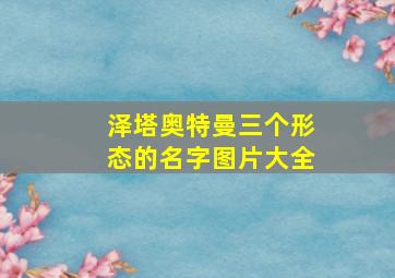 泽塔奥特曼三个形态的名字图片大全