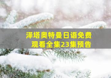 泽塔奥特曼日语免费观看全集23集预告