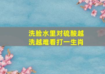 洗脸水里对硫酸越洗越难看打一生肖