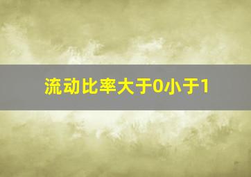 流动比率大于0小于1