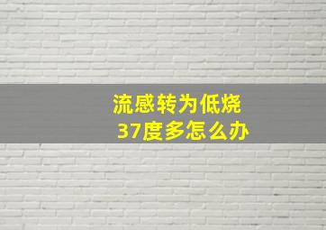 流感转为低烧37度多怎么办