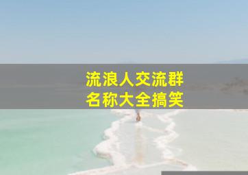 流浪人交流群名称大全搞笑