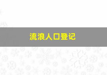 流浪人口登记