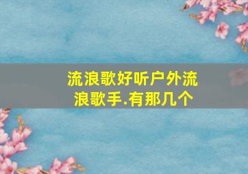 流浪歌好听户外流浪歌手.有那几个