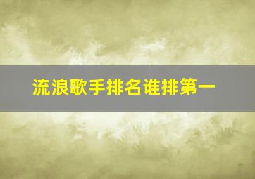 流浪歌手排名谁排第一