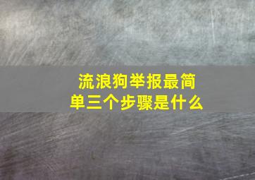 流浪狗举报最简单三个步骤是什么