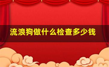 流浪狗做什么检查多少钱