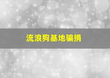 流浪狗基地骗捐