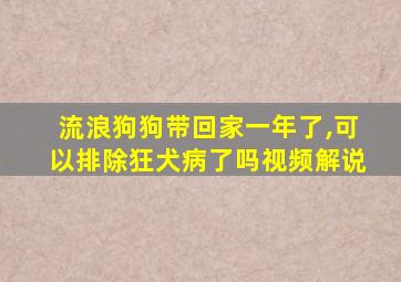 流浪狗狗带回家一年了,可以排除狂犬病了吗视频解说