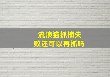 流浪猫抓捕失败还可以再抓吗