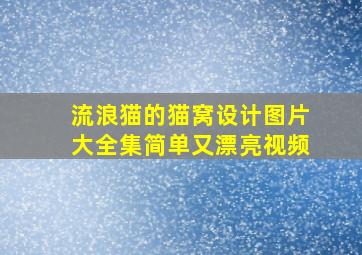 流浪猫的猫窝设计图片大全集简单又漂亮视频