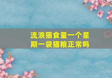 流浪猫食量一个星期一袋猫粮正常吗