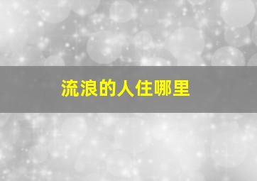 流浪的人住哪里