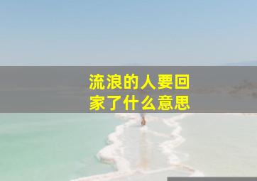 流浪的人要回家了什么意思