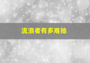 流浪者有多难抽