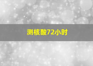 测核酸72小时