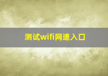 测试wifi网速入口