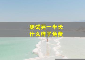 测试另一半长什么样子免费