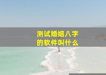 测试婚姻八字的软件叫什么