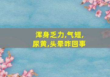 浑身乏力,气短,尿黄,头晕咋回事