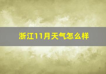 浙江11月天气怎么样