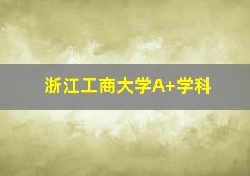 浙江工商大学A+学科