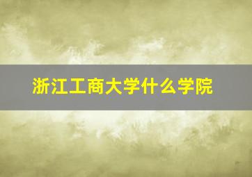 浙江工商大学什么学院