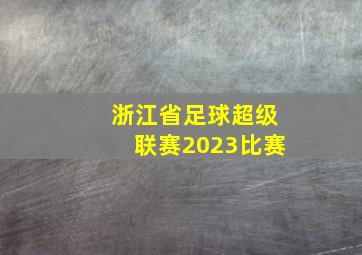 浙江省足球超级联赛2023比赛