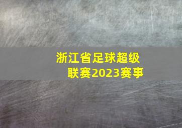 浙江省足球超级联赛2023赛事