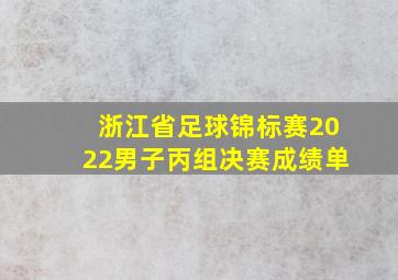 浙江省足球锦标赛2022男子丙组决赛成绩单