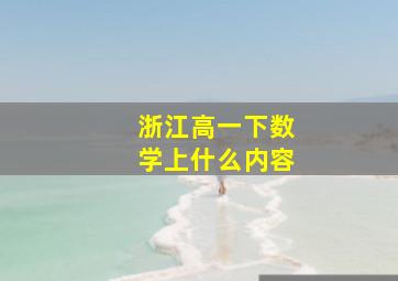 浙江高一下数学上什么内容