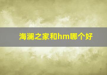 海澜之家和hm哪个好