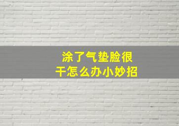 涂了气垫脸很干怎么办小妙招