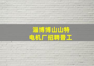 淄博博山山特电机厂招聘普工