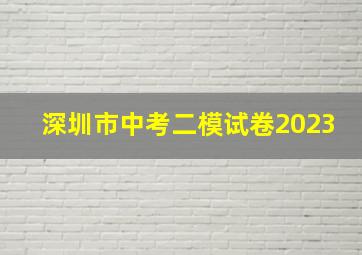 深圳市中考二模试卷2023