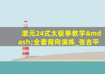 混元24式太极拳教学—全套背向演练_张吉平