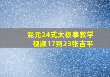 混元24式太极拳教学视频17到23张吉平