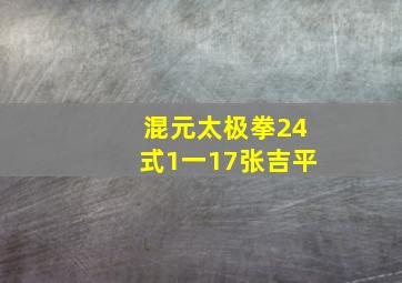 混元太极拳24式1一17张吉平