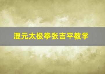 混元太极拳张吉平教学