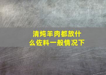 清炖羊肉都放什么佐料一般情况下