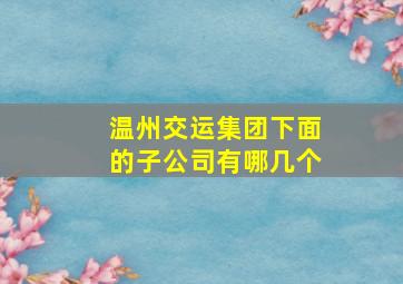 温州交运集团下面的子公司有哪几个