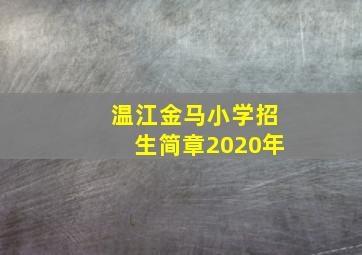 温江金马小学招生简章2020年