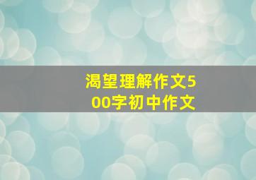 渴望理解作文500字初中作文