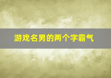 游戏名男的两个字霸气